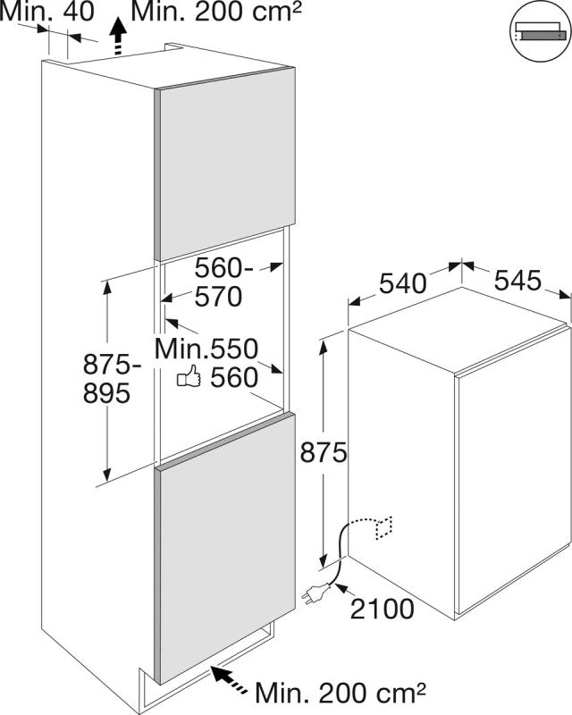 ETNA Inbouw koelkast KKS5088 - met sleepdeur