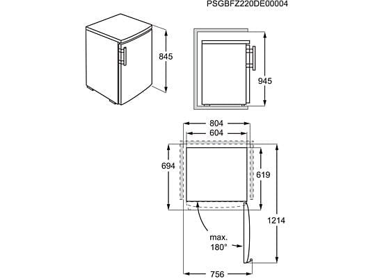 AEG koelkast RTB413E1AW - Tafelmodel met vriesvak