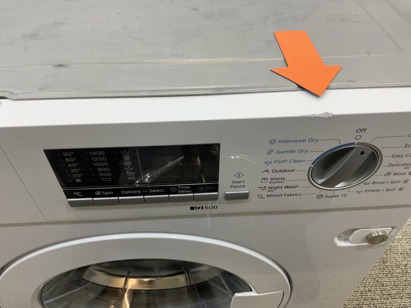 Siemens inbouw was-droogcombi WK14D543EU - Engels Display