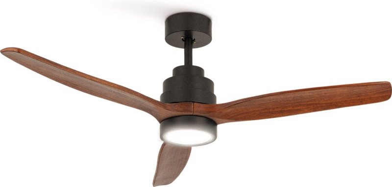 CREATE - Plafondventilator 40W silent Ø132 cm - Met Verlichting drie temperaturen - Met Afstandsbediening - 6 Snelheden - Timer - Zomer/Winter functie - Zwart - WIND STYLANCE