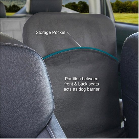 Kurgo - Honden achterbankbrug - 132x40cm - omkeerbaar in beige en zwart