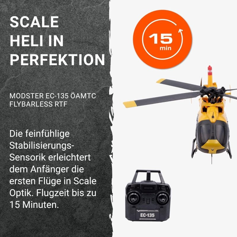 MODSTER MD11672 EC-135 ÖAMTC Scale RC Helikopter Elektro RTF Geel