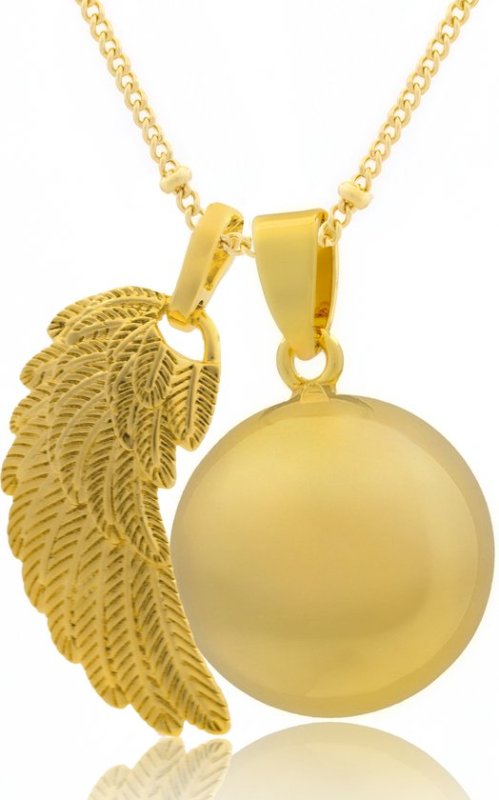 Bolara Zwangerschapsketting met Babybel - Goudkleurig met Vleugel