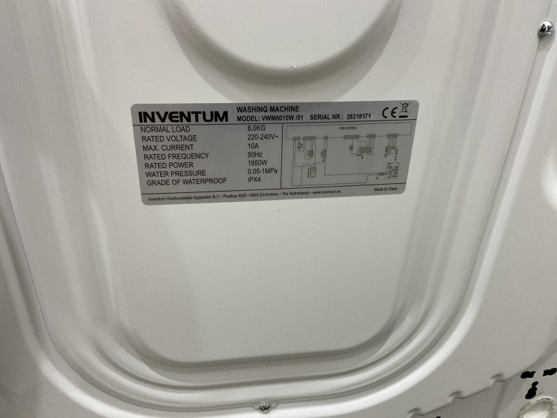 Inventum wasmachine VWM8010W - 8kg