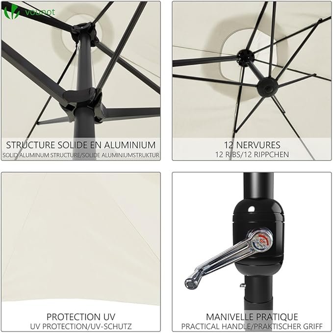 VOUNOT dubbele parasol, beige