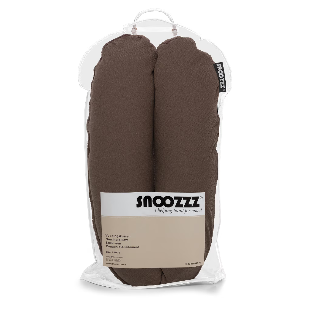 Snoozzz - Voedingskussen Teddy - kleur Espresso