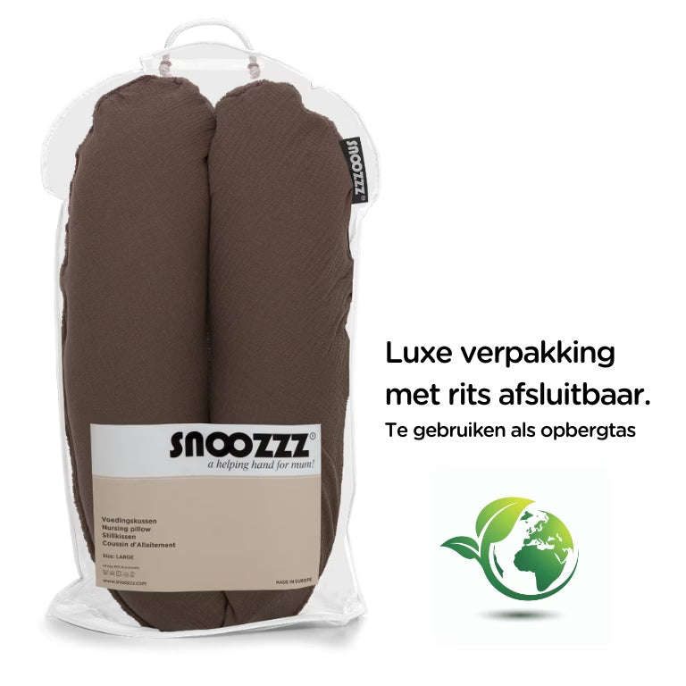 Snoozzz - Voedingskussen Teddy - kleur Espresso