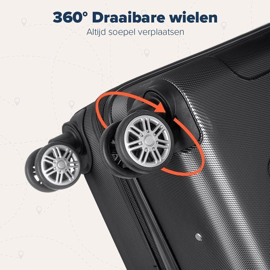 TRVLMORE Kofferset - 3 Delig - Zwart