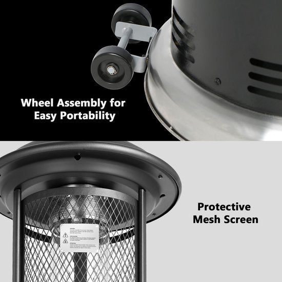 Bali OUTDOORS Lounge Terrasverwarmer 11kW - Staande Heater - Flameheater - incl. Gasdrukregelaarset 50 mbar & Slang 50 cm - Gas - Model SRPH84