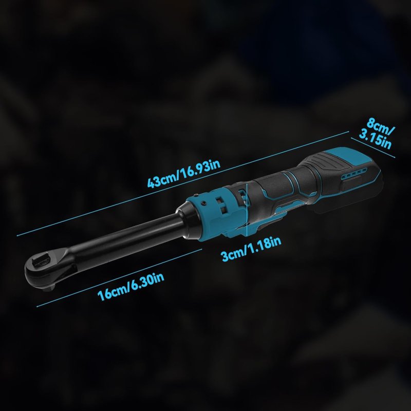 Byczone accu ratelsleutel voor Makita 18V accu, 3/8 inch verlengde elektrische ratelsleutelset met ledlicht, 9 10 11 12 13 14 15 17 mm dopsleutels, 320 omw/min, 80 N.m