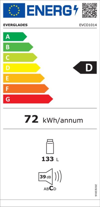 Everglades koelkast EVCO1014 - Tafelmodel - Wit
