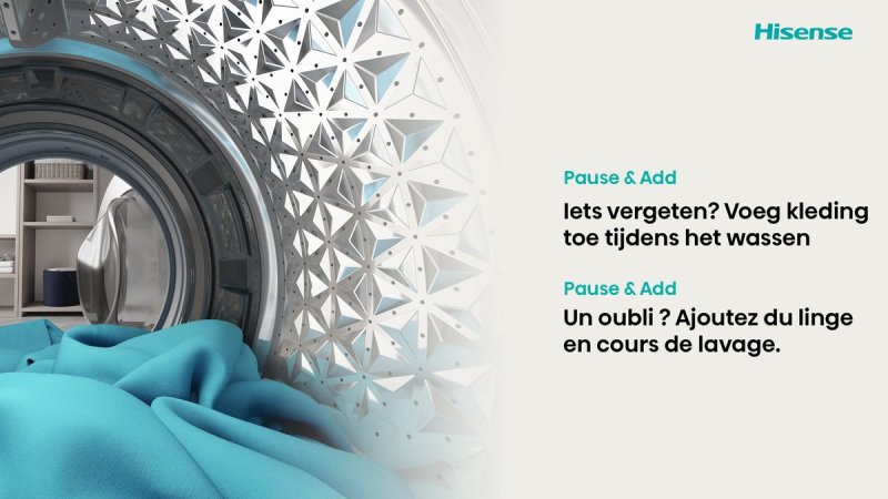 Hisense was-droogcombinatie WD3S9043BB3 - Zwart