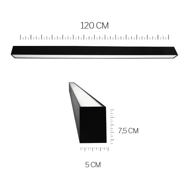 LED24 Lineaire LED-hanglamp 3CT Zwart | 120 cm | 25W/30W/40W
