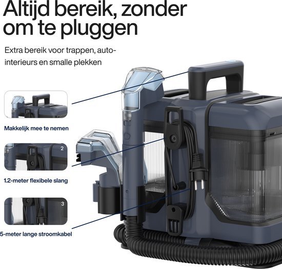 Samako Tapijtreiniger V2 – Draagbare Vlekkenreiniger