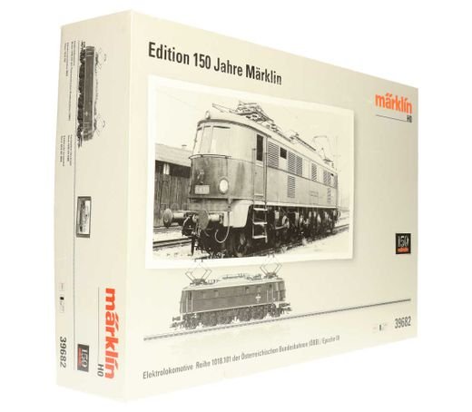 Marklin 39682 H0 elektrische lok. Reihe 1018 met vitrine van de OBB