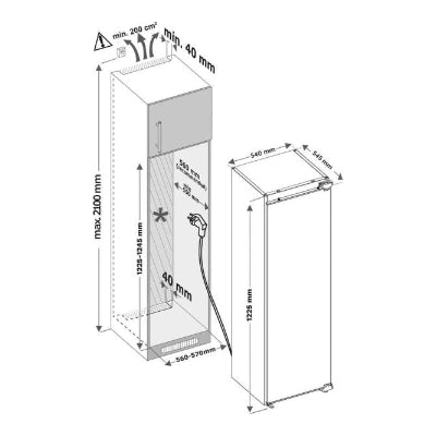 Inventum inbouw koelkast IKK1222D - Nis 122 cm