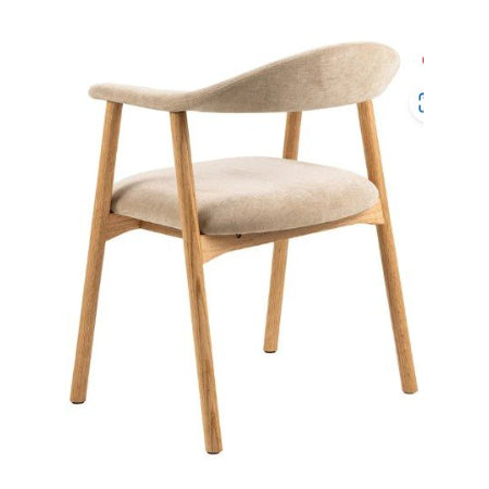 by fonQ Nordic Eetkamerstoel - Eikenhout - Beige set van 2