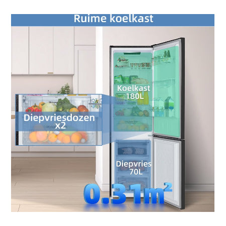 CHiQ koelkast CBM250NEBD - No Frost - Waterdispenser