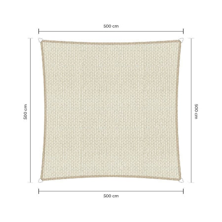 Sunfighters Vierkant 5 meter Ivoor shaduwdoek