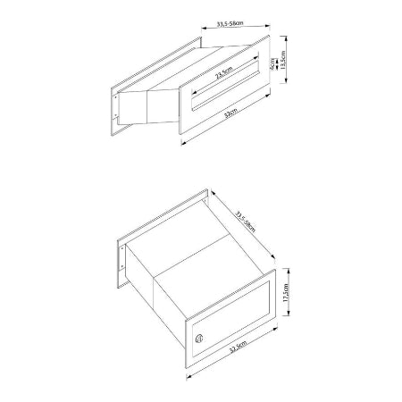 Muurdoorwerp/wand brievenbus Nova in zwart