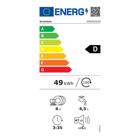 Inventum mini vaatwasser VVW5520 - Vrijstaand