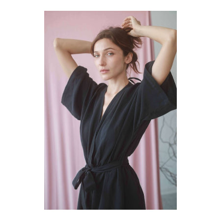 Dames Cossac Black kimono jumpsuit - maat L