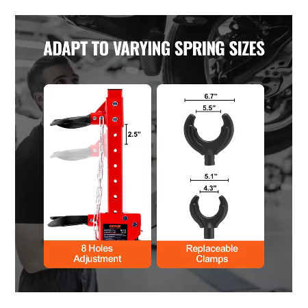 VEVOR Strut-veercompressor 4,5 ton / 9920 LBS Hydraulische krik 1 ton nominale compresskracht Automatische strut-spiraalveercompressor
