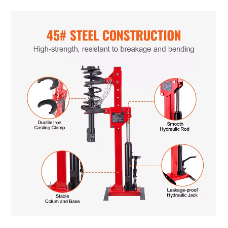 VEVOR Strut-veercompressor 4,5 ton / 9920 LBS Hydraulische krik 1 ton nominale compresskracht Automatische strut-spiraalveercompressor