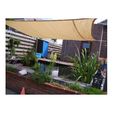 Sunfighters waterdoorlatend schaduwdoek vierkant 500x500cm Zand 320gr/m2