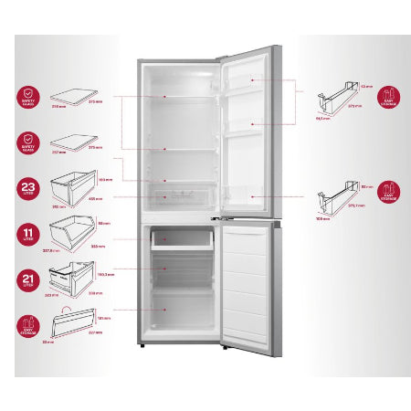 Inventum koelkast KV1500S - Vrijstaand - Zilver