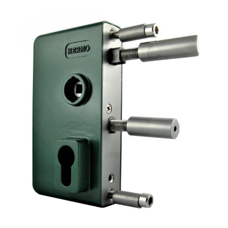 Swing gate lock GTS 2 green RAL 6009 handle no. 1047