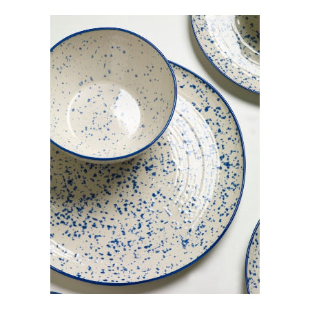 12-delige blauwe spikkeldiner set