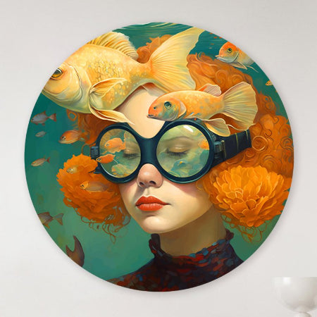 Muurcirkel Underwater friends2 - Mirjam Duizendstra - 60cm