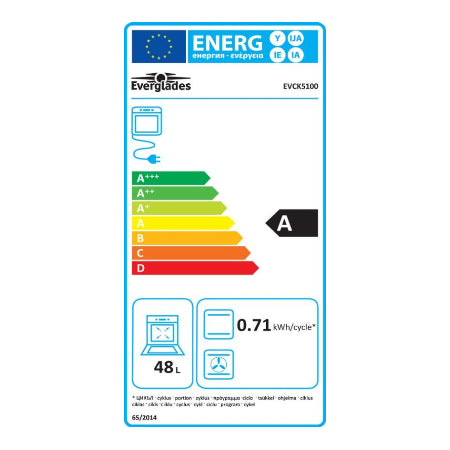 Everglades elektrisch fornuis EVCK5100 - 50 cm - Wit