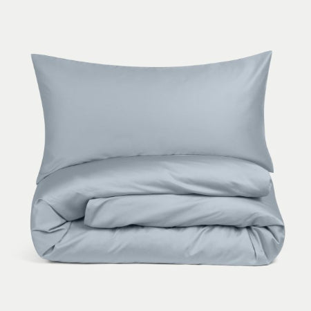 Douxe Dekbedovertrekset Egyptisch katoen Satijn - 400TC | Misty Blue - 140x200cm