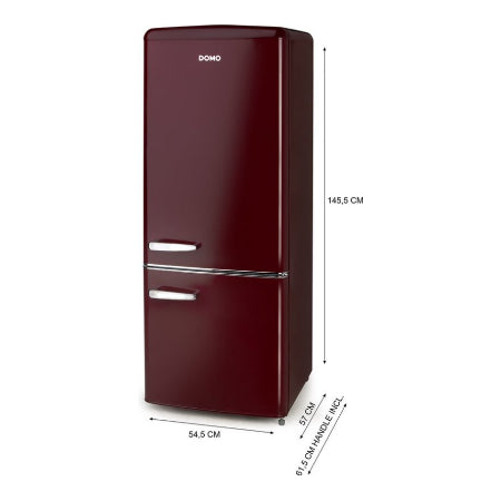 Domo Retro Koelkast DO91707R - 191 L - Wijnrood