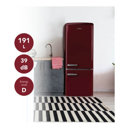 Domo Retro Koelkast DO91707R - 191 L - Wijnrood