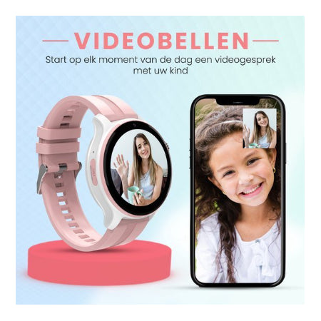 VUBIO 4G Kinder Smartwatch L1 - GPS - Videobellen - Roze