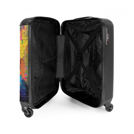 Koffer - Kleurrijke aap met koptelefoon in graffiti stijl handbagage