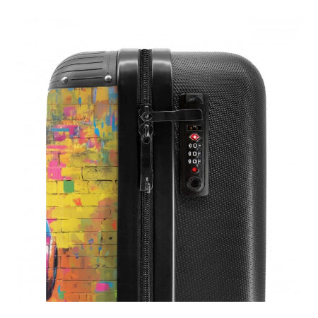 Koffer - Kleurrijke aap met koptelefoon in graffiti stijl handbagage