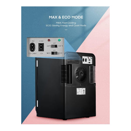NORTHCLAN minikoelkast voor kamer 15 liter zwart - met 220 V AC/12 V DC voor auto