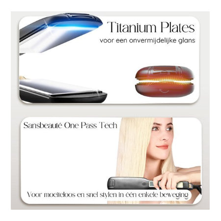 Sansbeauté Professionele Stijltang - 2 in 1 - Krultang
