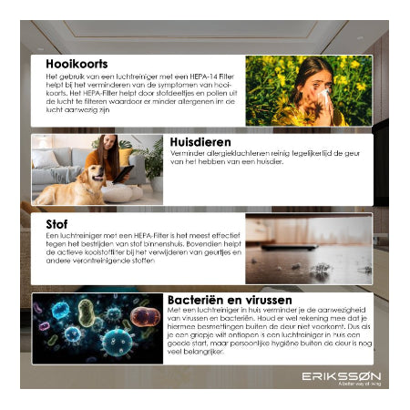 Erikssøn Luchtreiniger Elite - Zwart - 240 m3/u