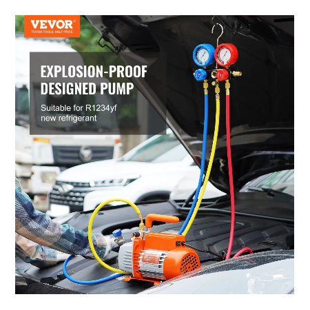 VEVOR vacuümpomp 100 l/min - drukpomp 55-276 bar 250 ml olie-inhoud
