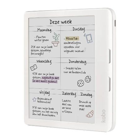 E-Reader met kleurenschem - Kobo Libra - kleur Wit