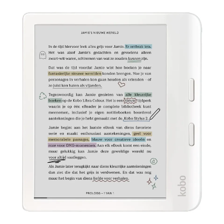 E-Reader met kleurenschem - Kobo Libra - kleur Wit