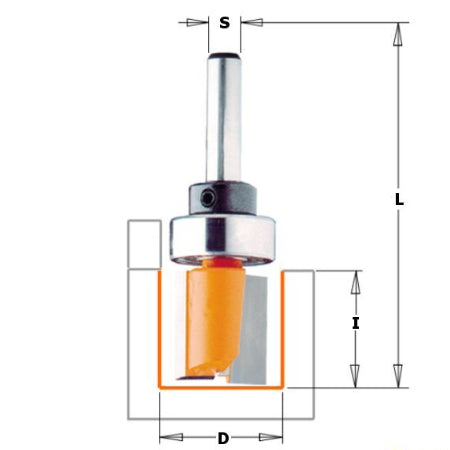 CMT 911.220.11B 22 mm Groeffrees met lager schacht 8 mm