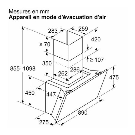 Siemens schuine afzuigkap LC91KLT60 - 90 cm - Zwart