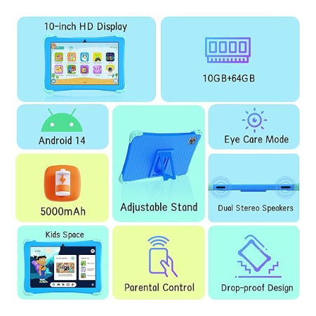 EagleSoar - 10.1 inch kindertablet - blauw