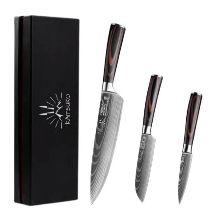 Set van 3 Japanse messen - Chef Tanaka - Forest Wood